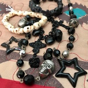 Black • White • Silver • Skulls • Costume Jewelry Coordinate Set